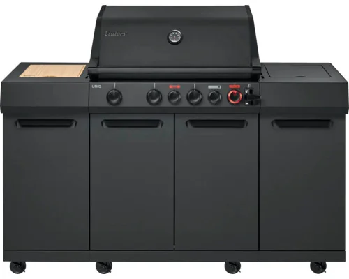 Enders Gasgrill Uniq 4 IK Kitchen Cruster Shadow, 4 Brenner, Gussrost
