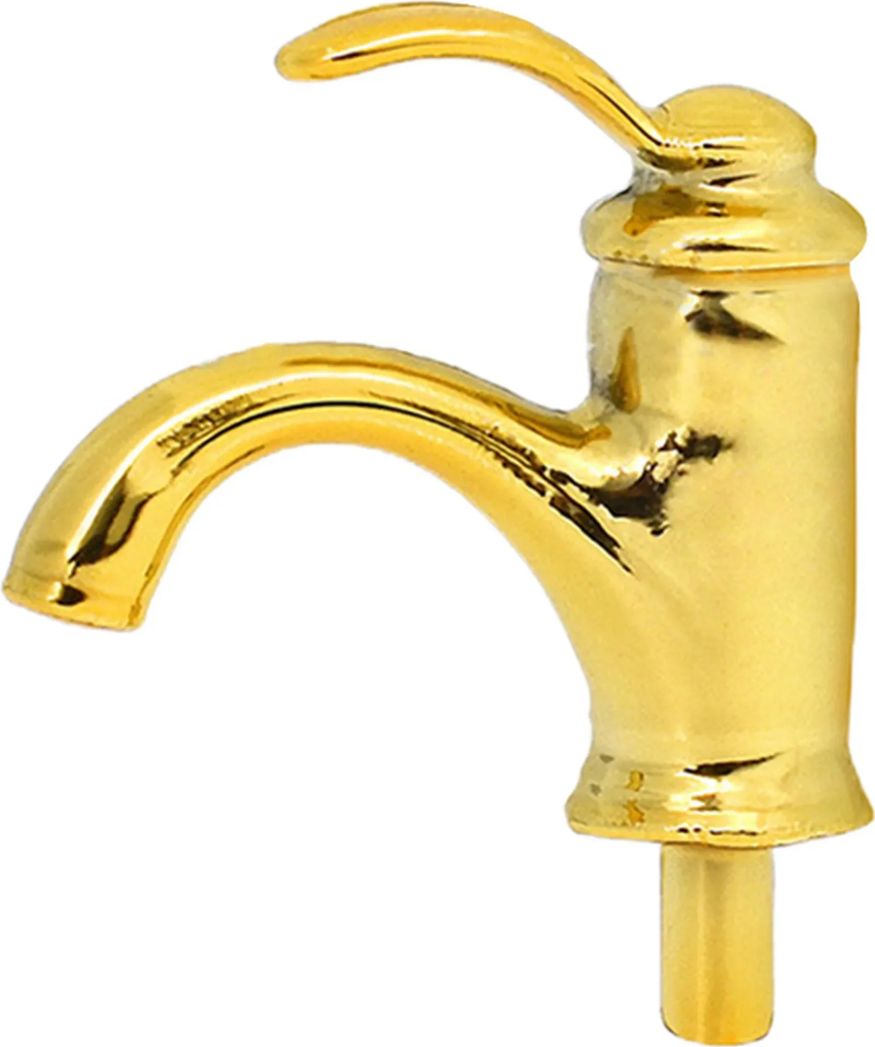 Dollhouse Miniatur-Wasserhahn – Goldfarben, realistisches Kunststoffmodell für Puppenhaus-Küche & Badezimmer