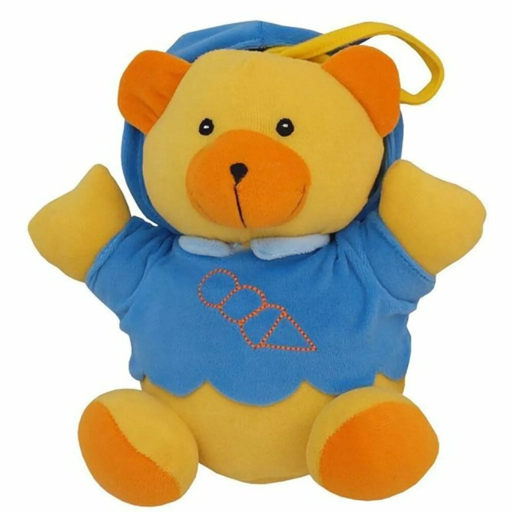 Baby Mix Teddybär Blau • Plüschtier mit Spieluhr und Beißring • beruhigendes Babyspielzeug