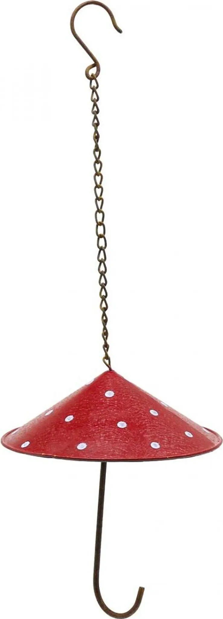 Viana Vogelfutterstelle Fliegenpilz • hängende Metall-Deko in Rostoptik • Ø 15,5 cm