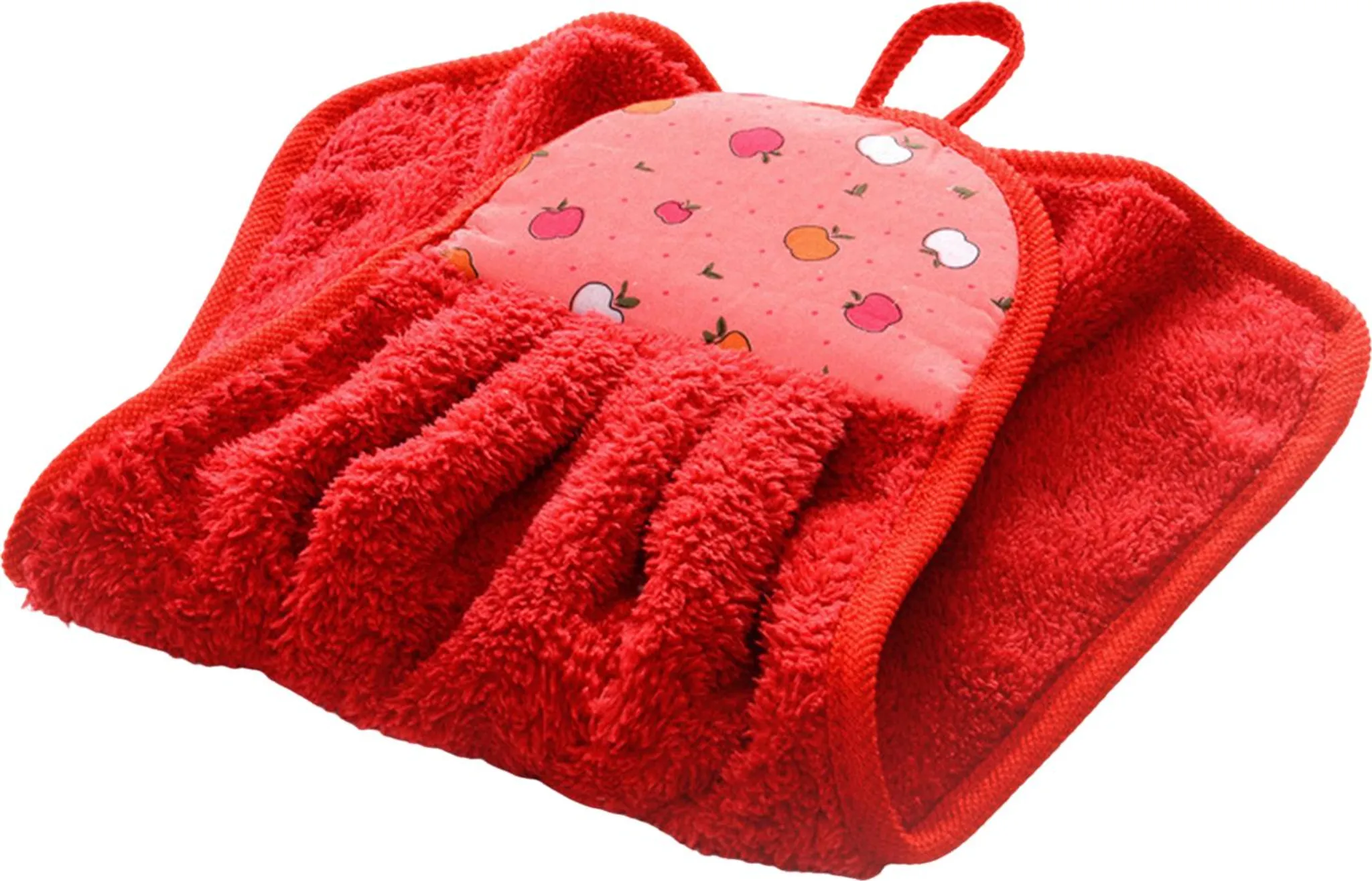 Weiches Handtuch mit Aufhängering – Korallensamt, 38×30 cm, saugfähig & vielseitig – ideal für Küche & Bad