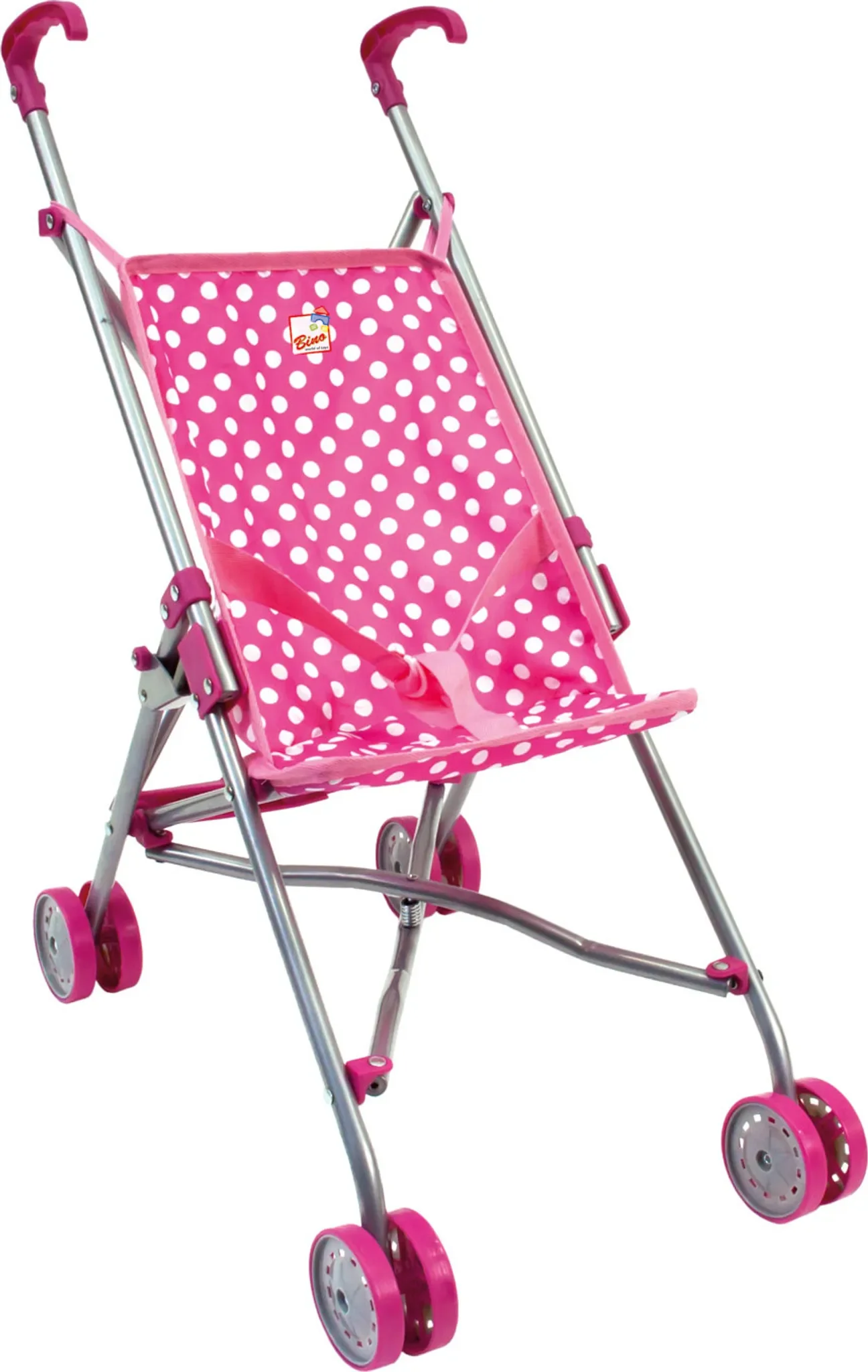 Bino Buggy-Puppenwagen • Kinder ab 3 Jahren • zusammenklappbar • Pink • robust & wendig