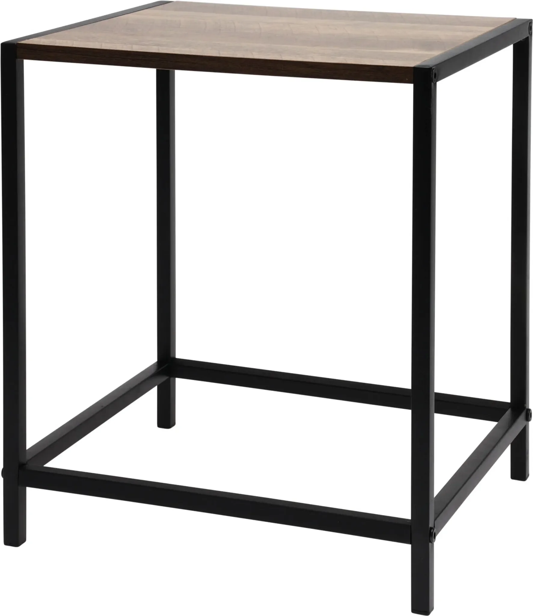 Beistelltisch Metall & Holz – Schwarz, 37,5×28×32,5 cm